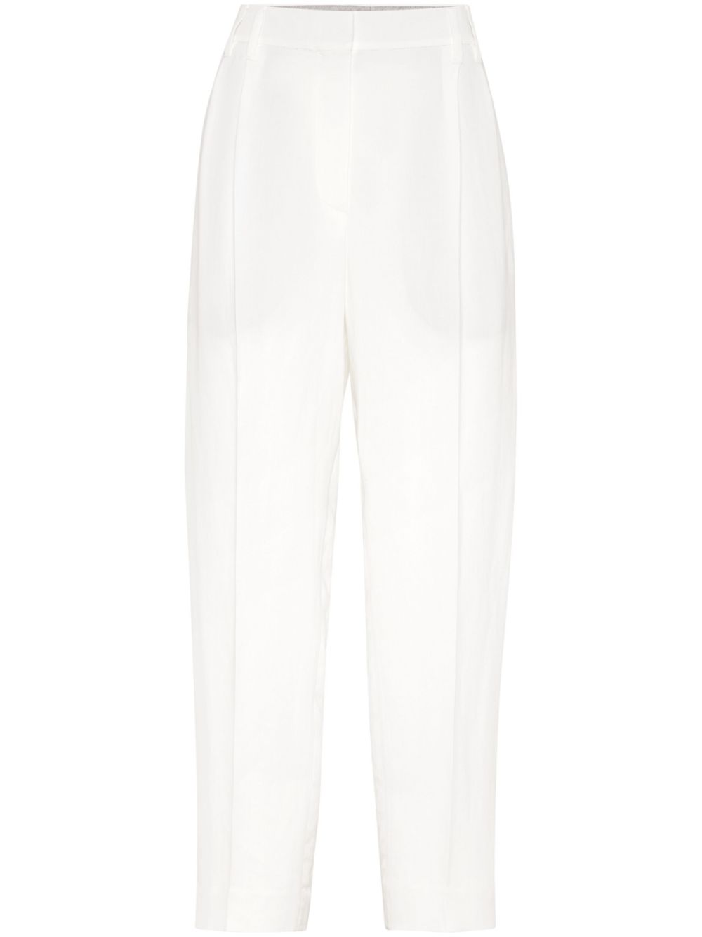 Brunello Cucinelli high-waist cropped trousers - White von Brunello Cucinelli