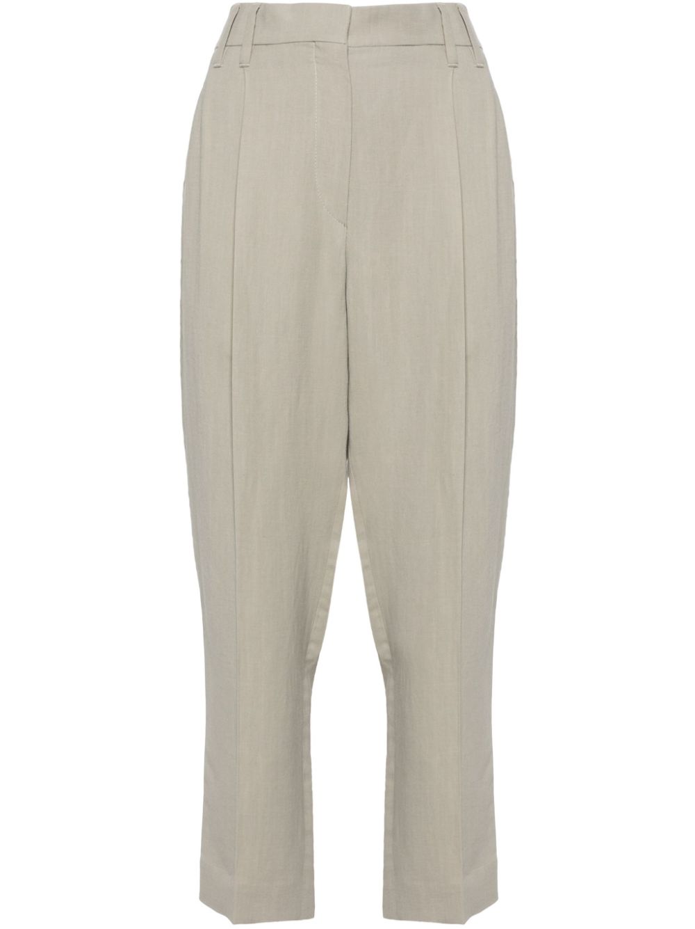 Brunello Cucinelli high-waist straight-leg trousers - Green von Brunello Cucinelli