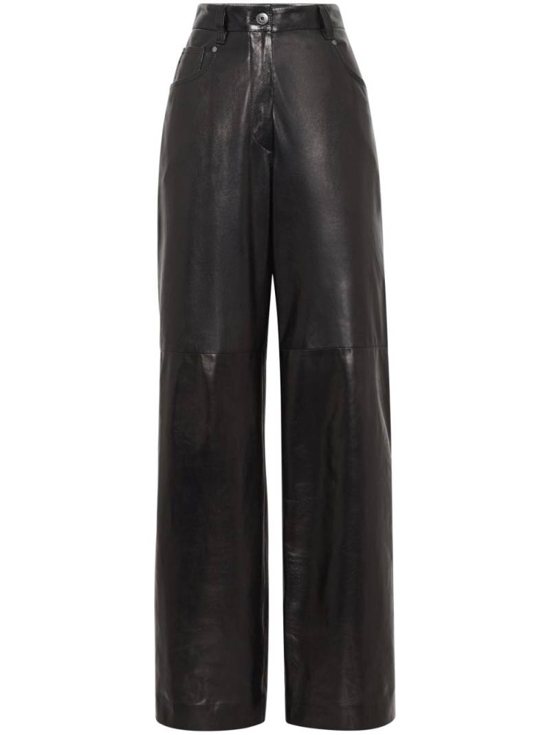 Brunello Cucinelli high-waisted leather trousers - Black von Brunello Cucinelli