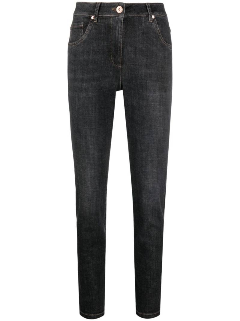 Brunello Cucinelli high-waisted skinny jeans - Grey von Brunello Cucinelli