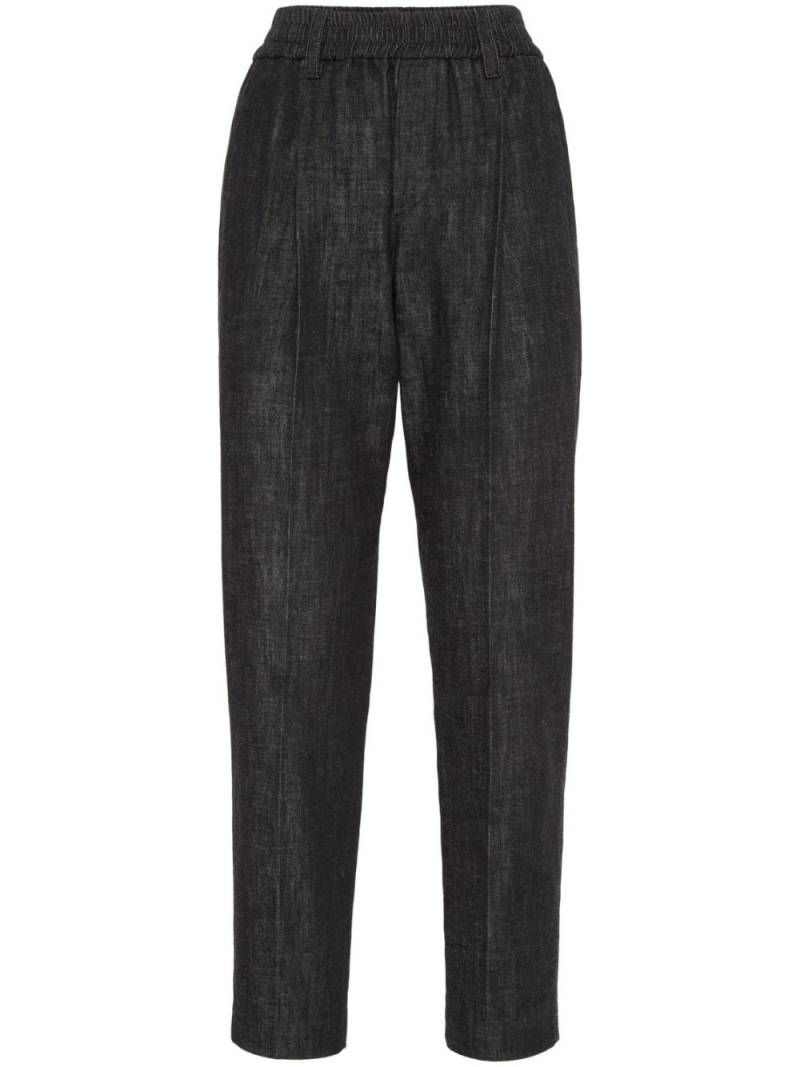 Brunello Cucinelli high-waisted tapered jeans - Black von Brunello Cucinelli