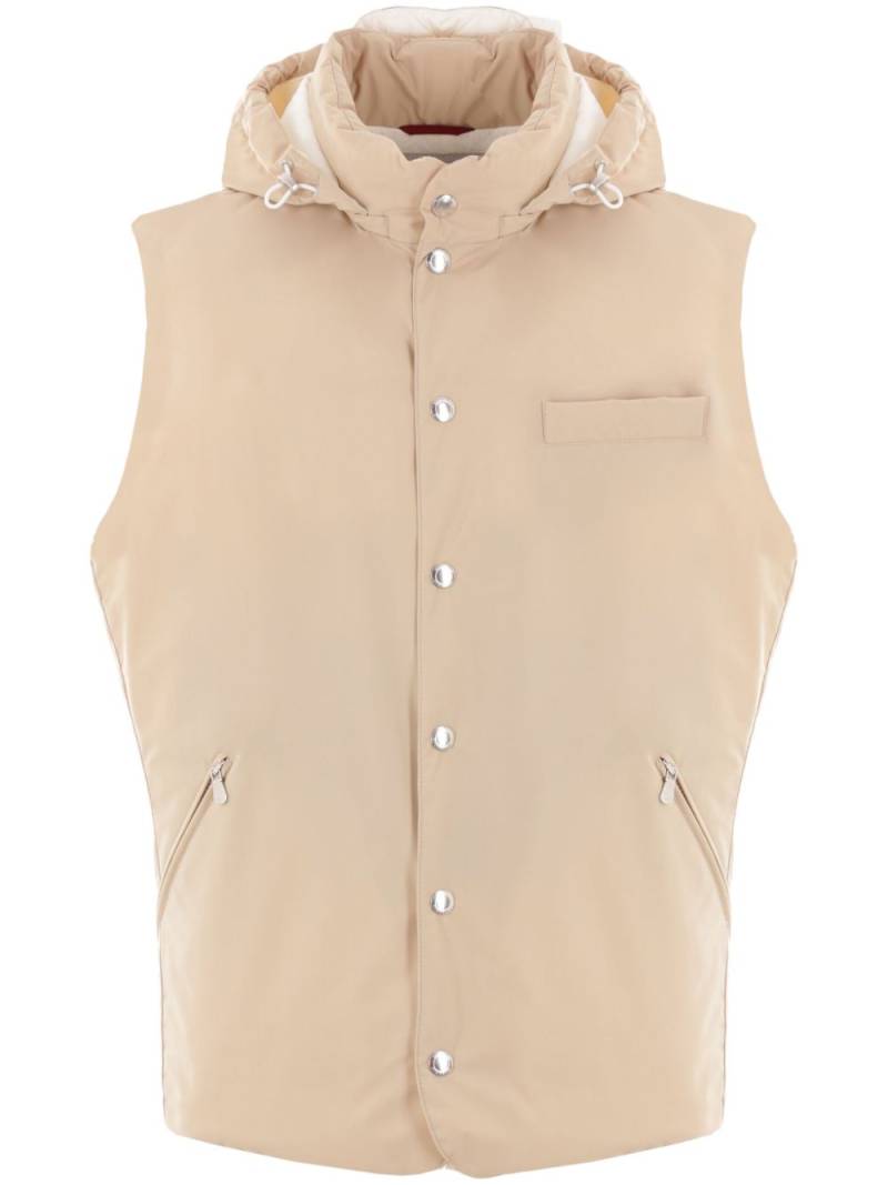 Brunello Cucinelli hooded down gilet - Neutrals von Brunello Cucinelli