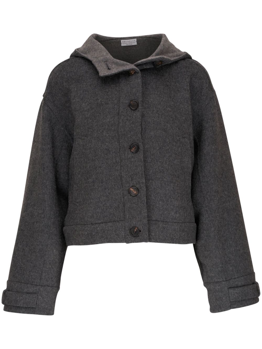 Brunello Cucinelli hooded wool jacket - Grey von Brunello Cucinelli