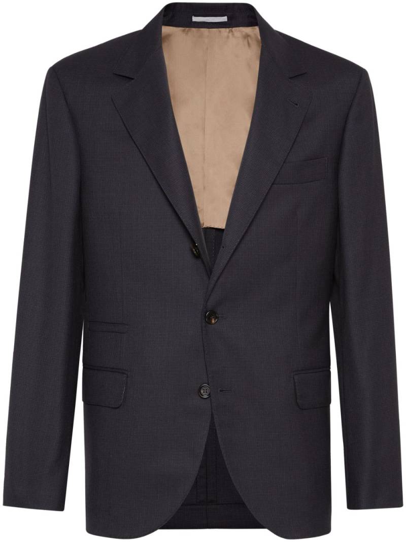 Brunello Cucinelli houndstooth virgin-wool blazer - Grey von Brunello Cucinelli