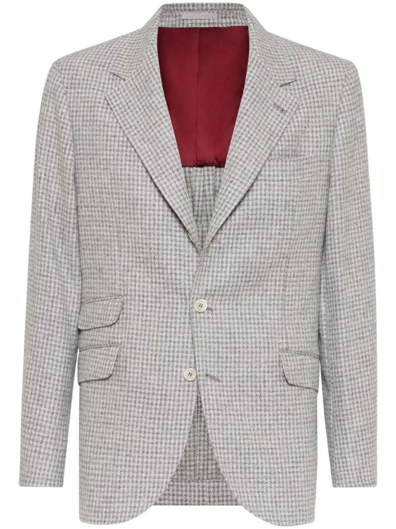 Brunello Cucinelli houndstooth wool blazer - Grey von Brunello Cucinelli