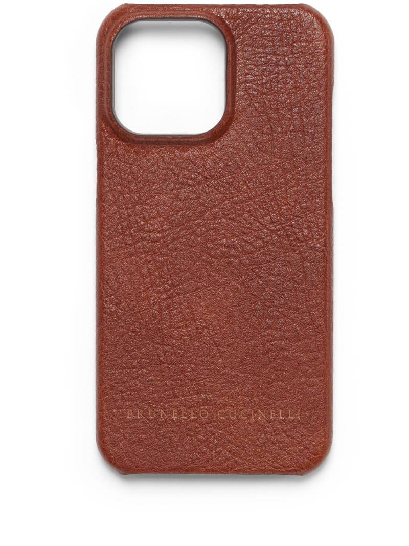 Brunello Cucinelli iPhone 15 Max case - Brown von Brunello Cucinelli