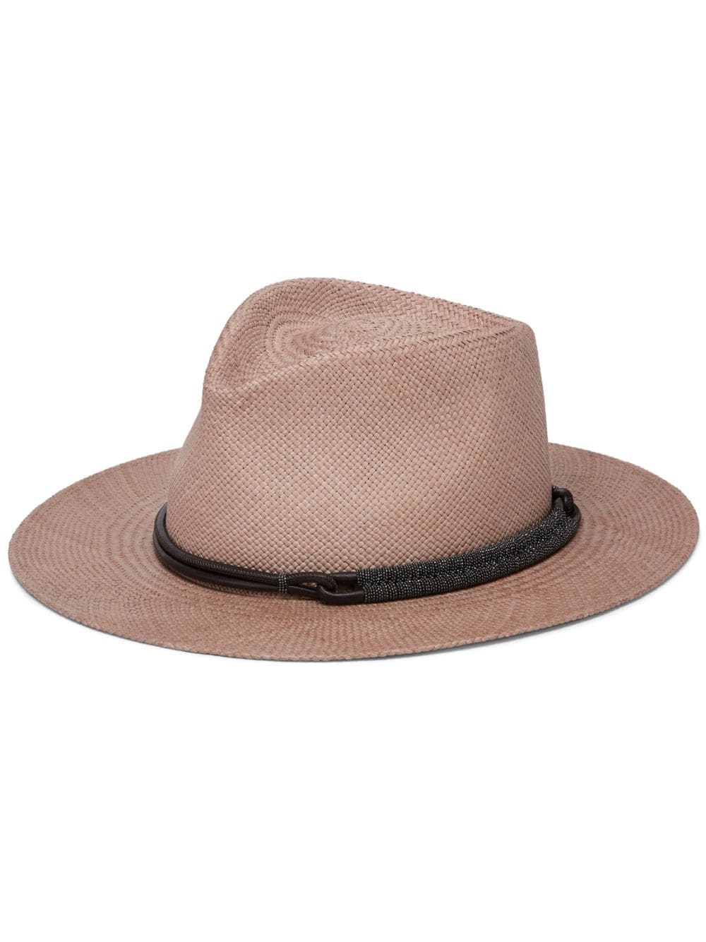 Brunello Cucinelli interwoven-straw fedora hat - Brown von Brunello Cucinelli