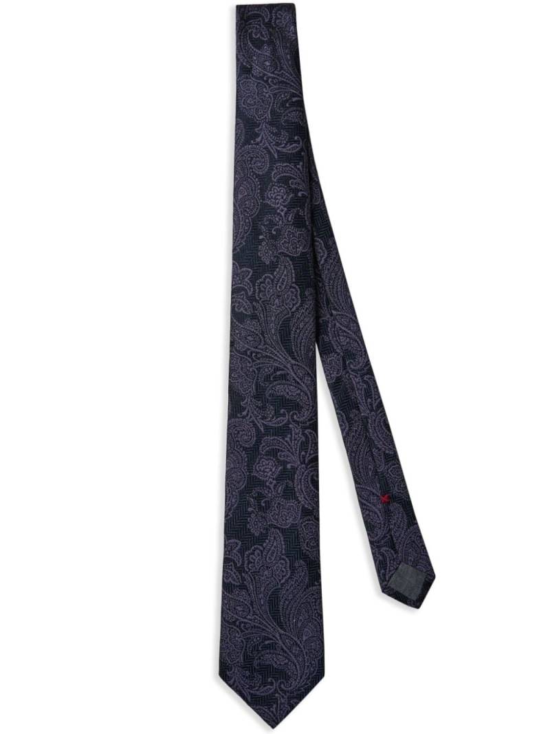 Brunello Cucinelli jacquard neck tie - Purple von Brunello Cucinelli