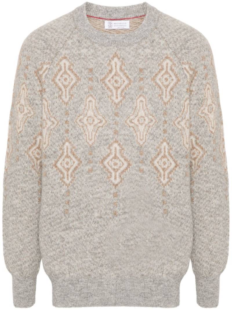 Brunello Cucinelli jacquard sweater - Grey von Brunello Cucinelli