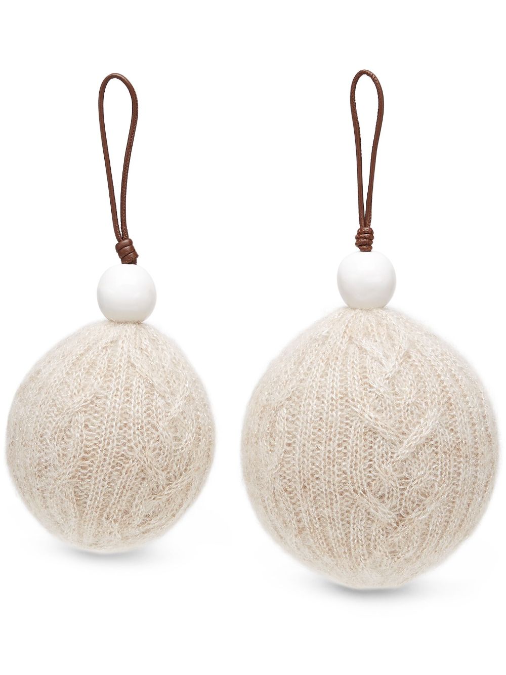 Brunello Cucinelli knitted Christmas balls - Neutrals von Brunello Cucinelli