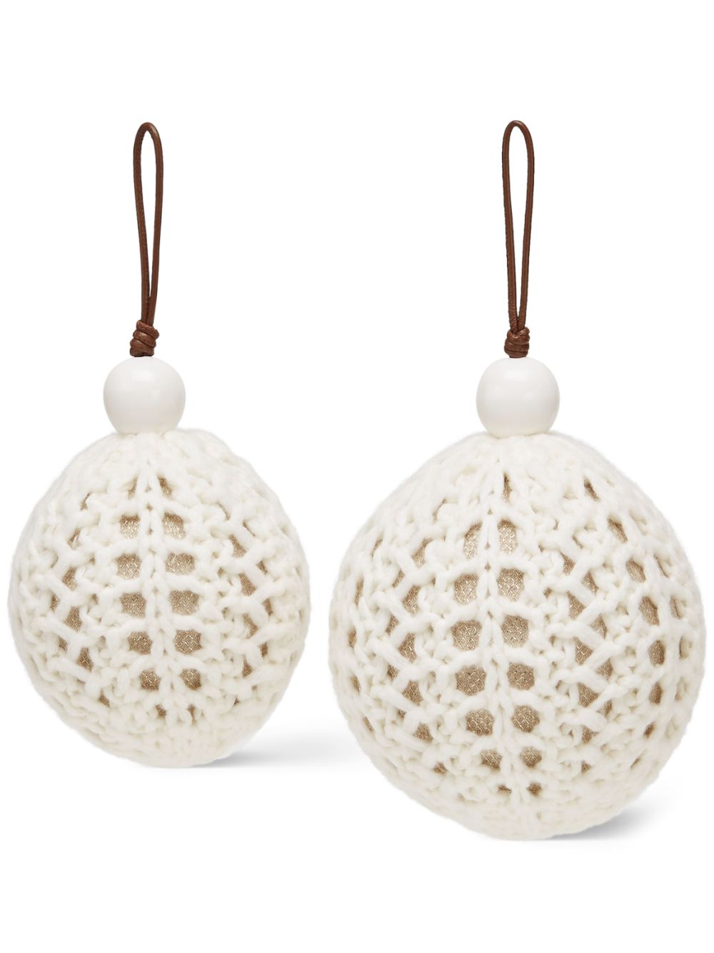 Brunello Cucinelli knitted Christmas balls - White von Brunello Cucinelli