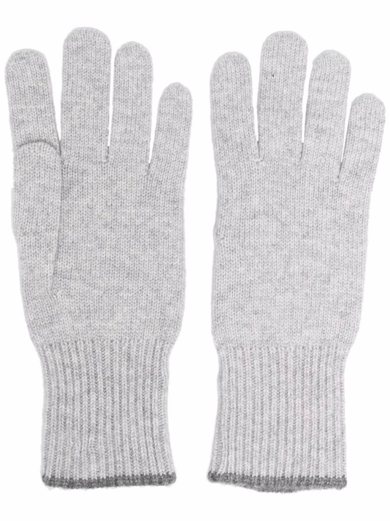 Brunello Cucinelli knitted cashmere gloves - Grey von Brunello Cucinelli