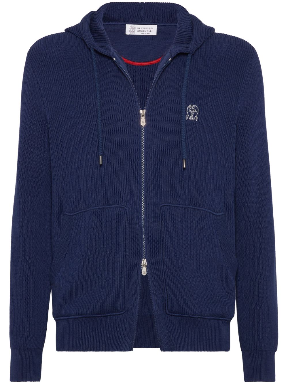 Brunello Cucinelli knitted hoodie - Blue von Brunello Cucinelli