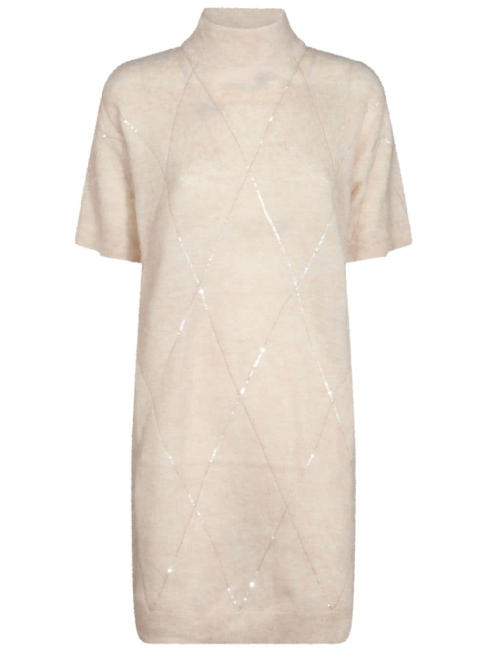 Brunello Cucinelli knitted mini dress - Neutrals von Brunello Cucinelli