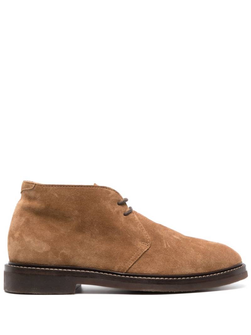 Brunello Cucinelli lace-up suede ankle boots - Brown von Brunello Cucinelli