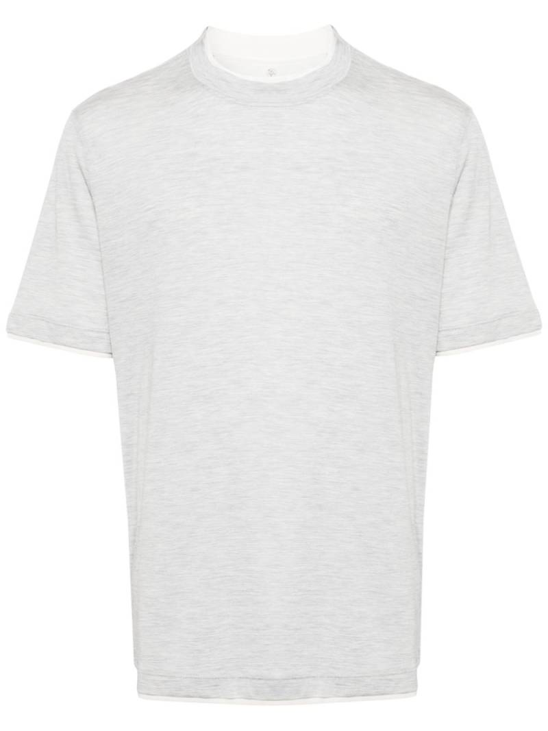 Brunello Cucinelli layered cotton T-shirt - Grey von Brunello Cucinelli