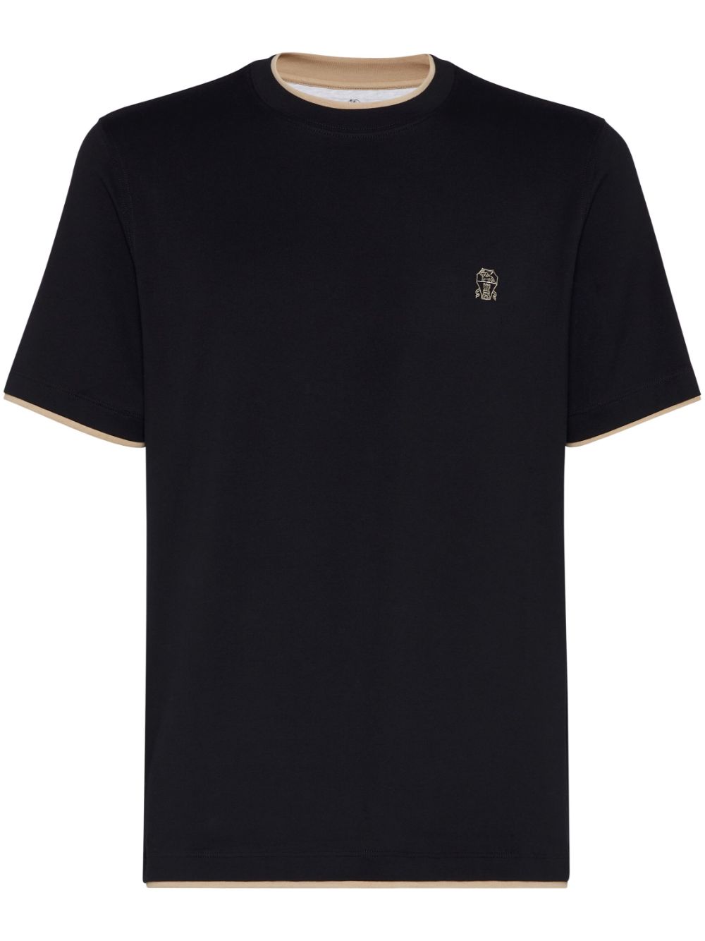 Brunello Cucinelli layered-detail T-shirt - Black von Brunello Cucinelli