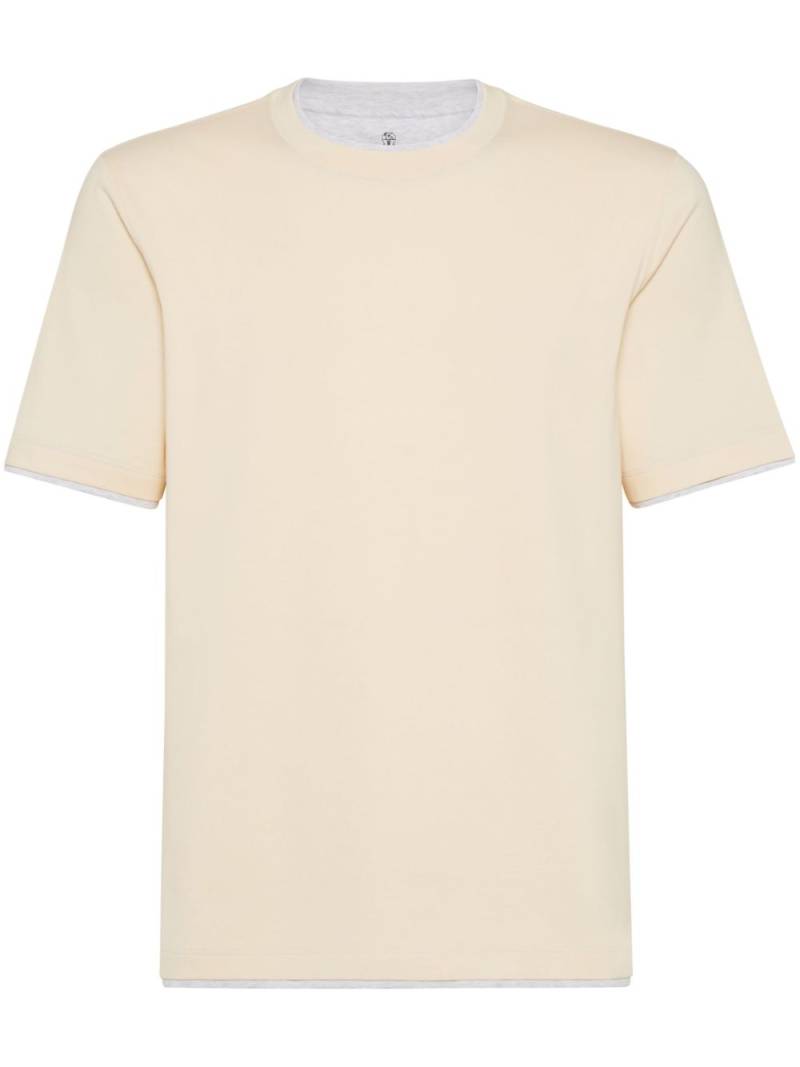 Brunello Cucinelli layered-detail T-shirt - Neutrals von Brunello Cucinelli