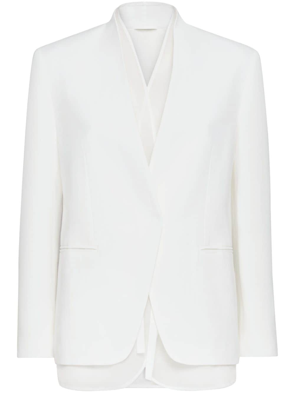 Brunello Cucinelli layered single-breasted blazer - White von Brunello Cucinelli