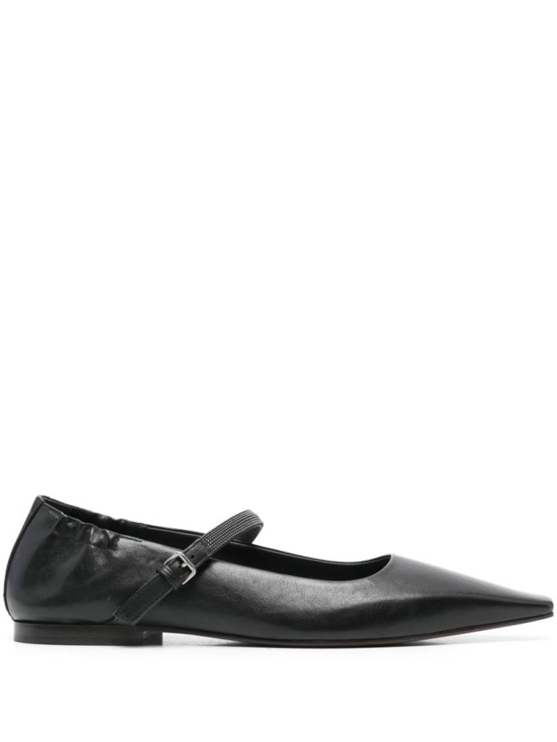 Brunello Cucinelli leather ballerinas - Black von Brunello Cucinelli