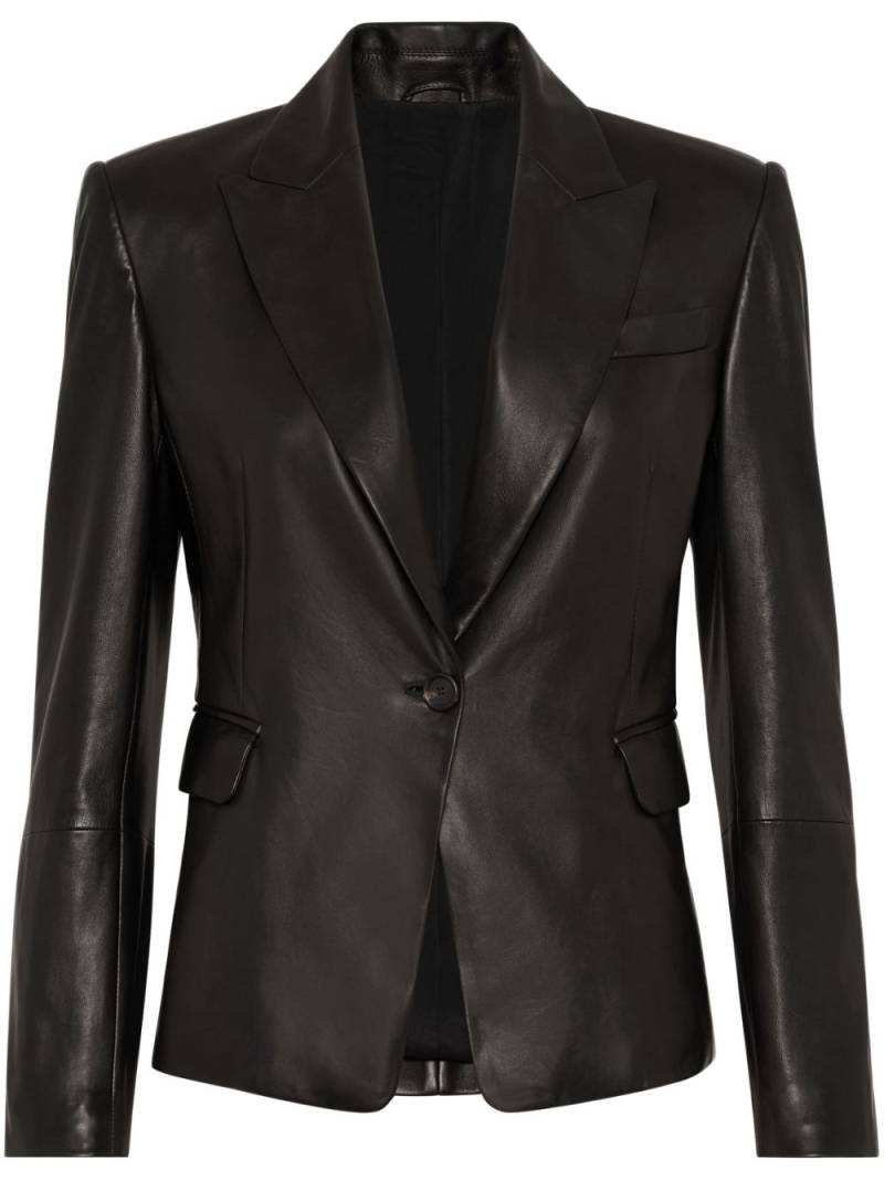 Brunello Cucinelli leather blazer - Black von Brunello Cucinelli