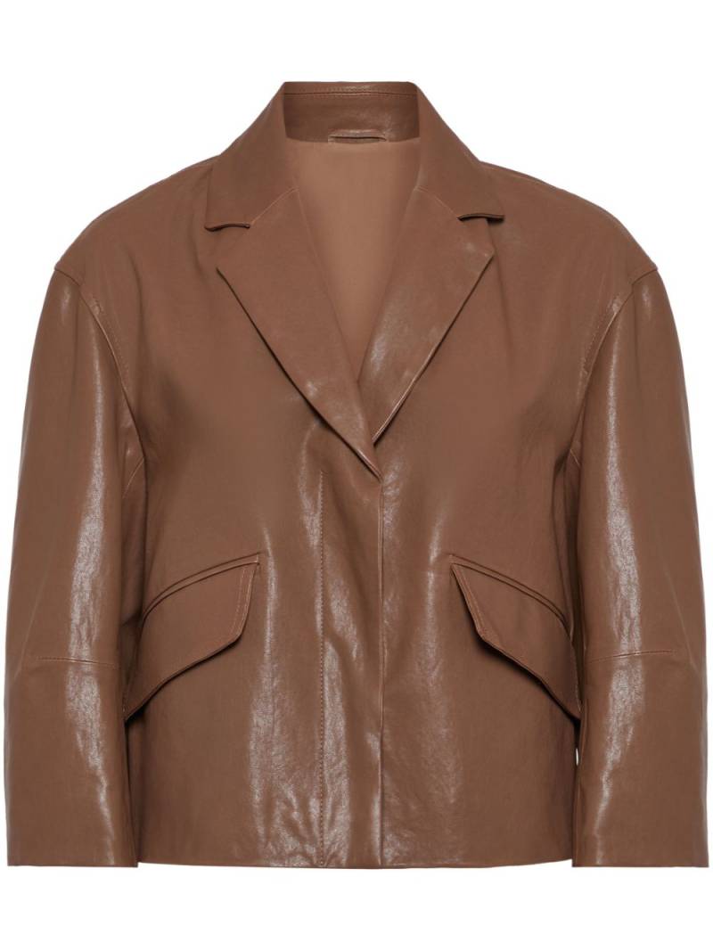 Brunello Cucinelli leather jacket - Brown von Brunello Cucinelli