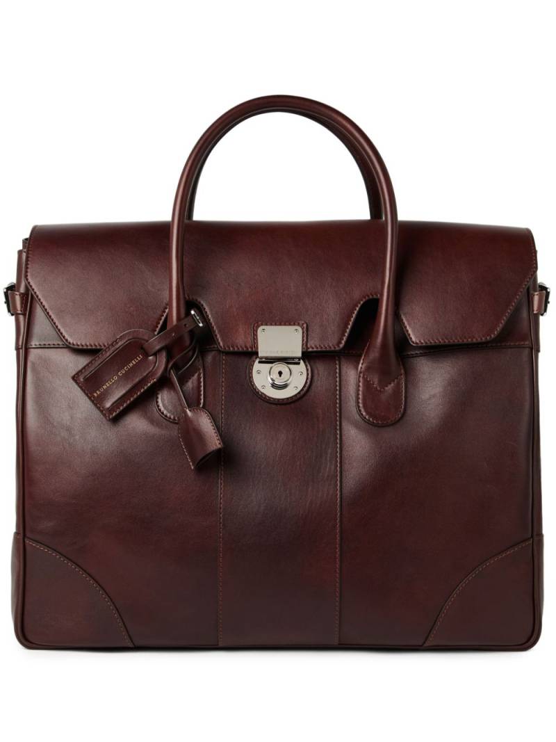 Brunello Cucinelli leather luggage bag - Red von Brunello Cucinelli