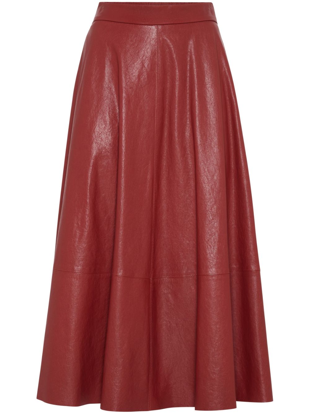 Brunello Cucinelli leather midi skirt - Red von Brunello Cucinelli