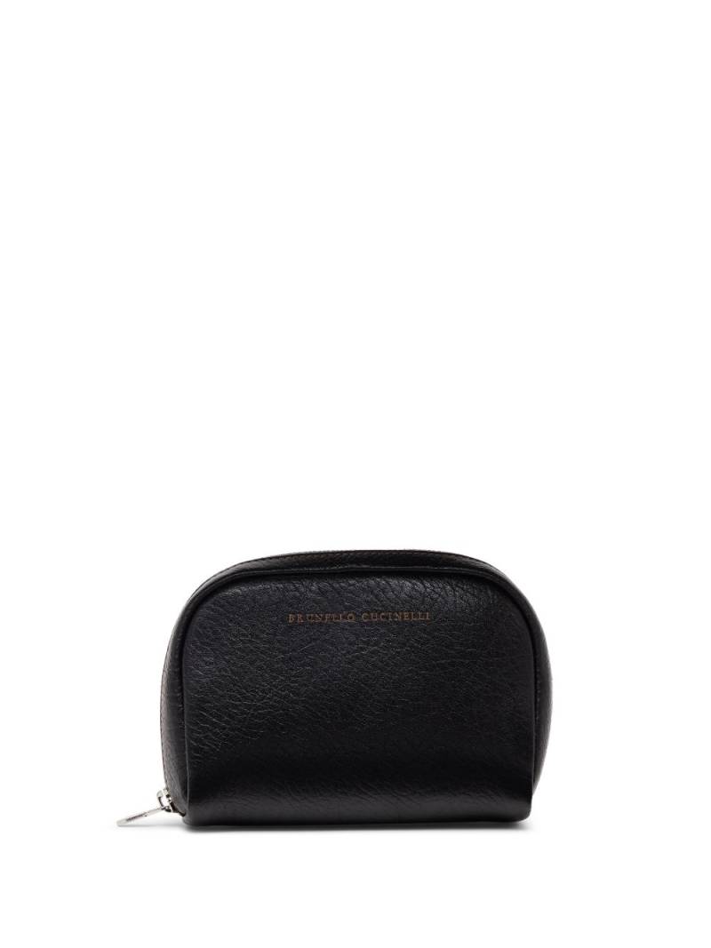 Brunello Cucinelli leather wash bag - Black von Brunello Cucinelli