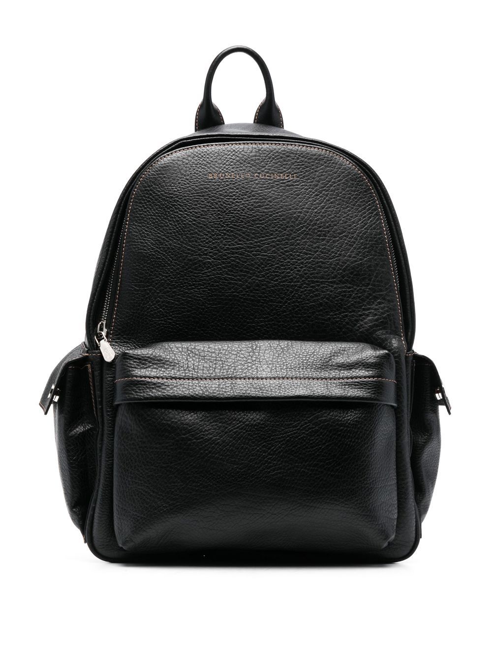 Brunello Cucinelli leather zip backpack - Black von Brunello Cucinelli