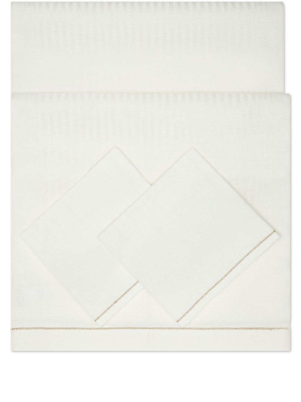 Brunello Cucinelli linen table runner set - White von Brunello Cucinelli