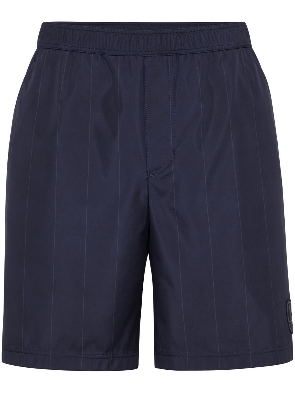 Brunello Cucinelli logo-appliqué striped shorts - Blue von Brunello Cucinelli