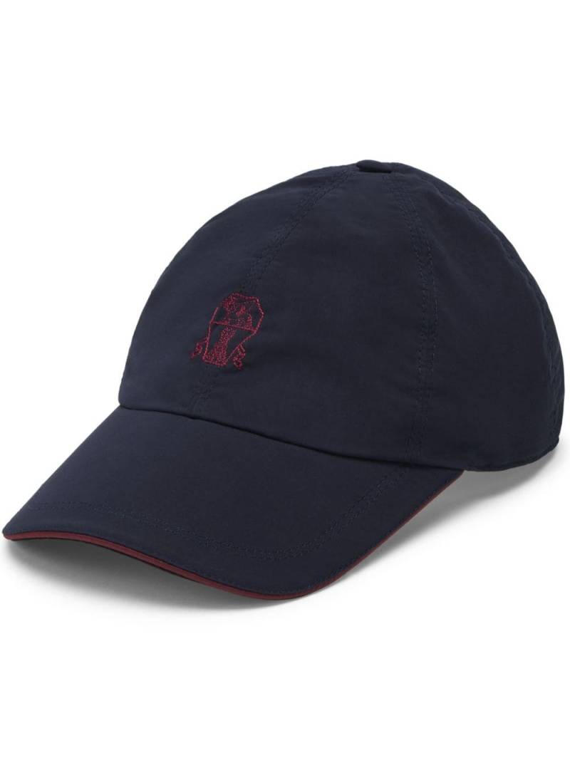 Brunello Cucinelli logo-embroidered adjustable-strap cap - Blue von Brunello Cucinelli