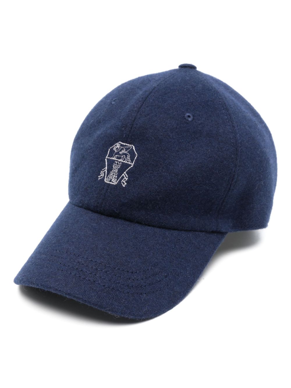 Brunello Cucinelli logo-embroidered baseball cap - Blue von Brunello Cucinelli