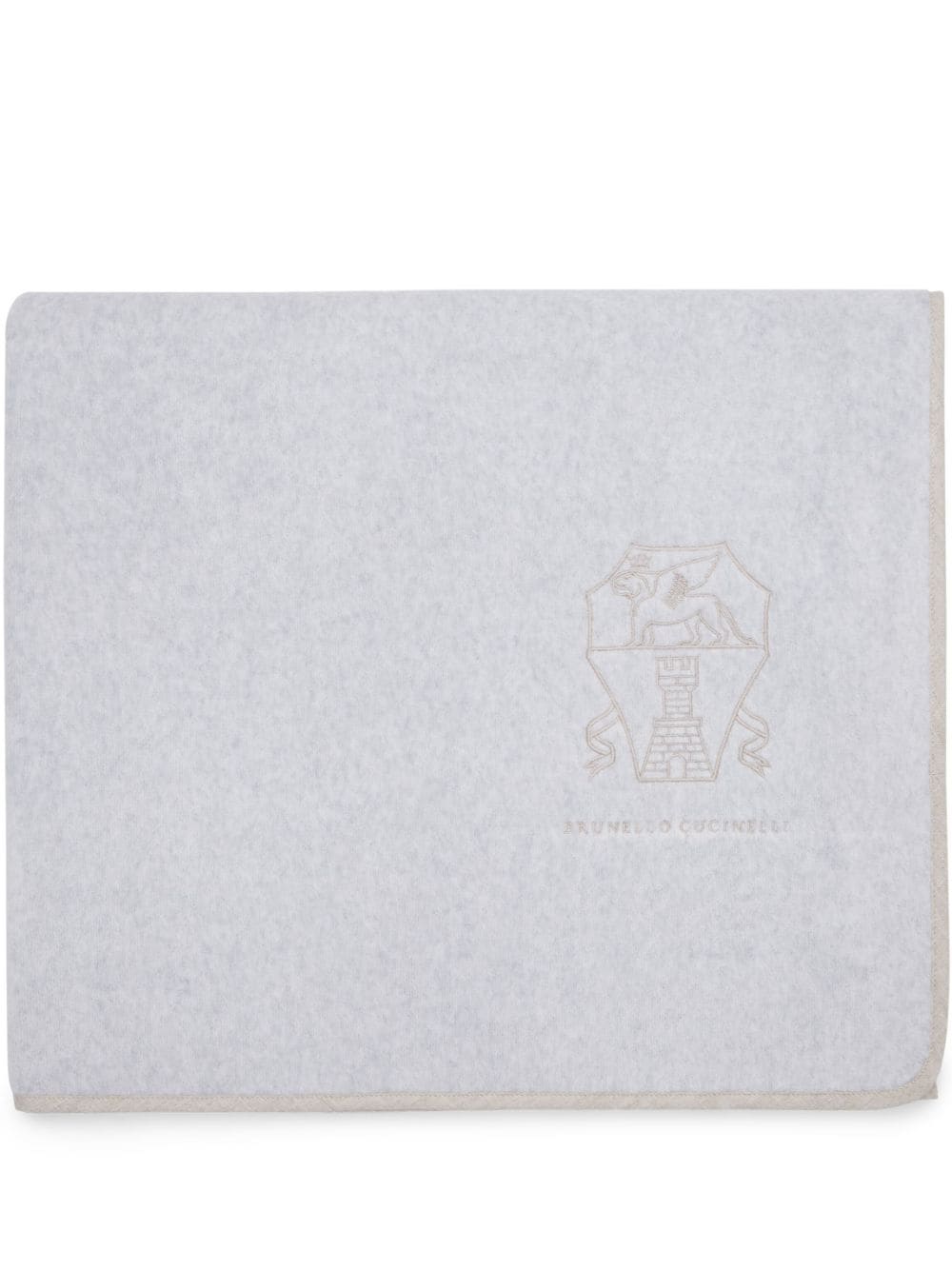 Brunello Cucinelli logo-embroidered beach towel - Grey von Brunello Cucinelli