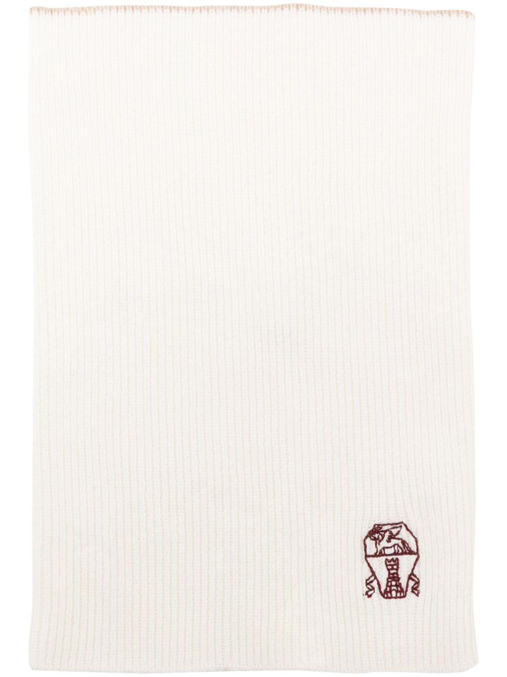 Brunello Cucinelli embroidered cashmere neck warmer - White von Brunello Cucinelli