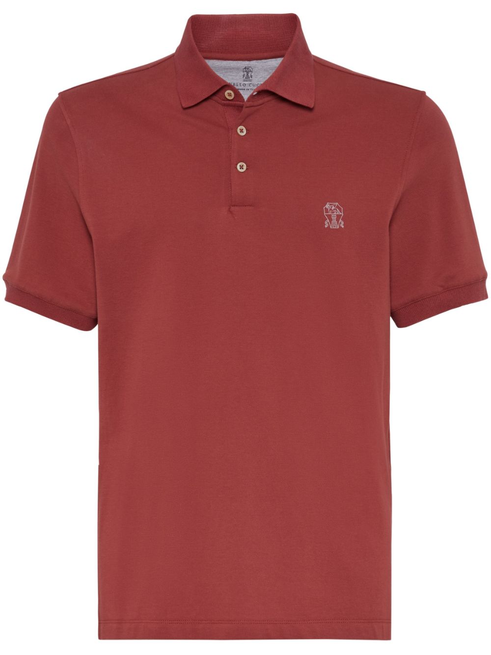 Brunello Cucinelli logo-embroidered cotton polo shirt von Brunello Cucinelli