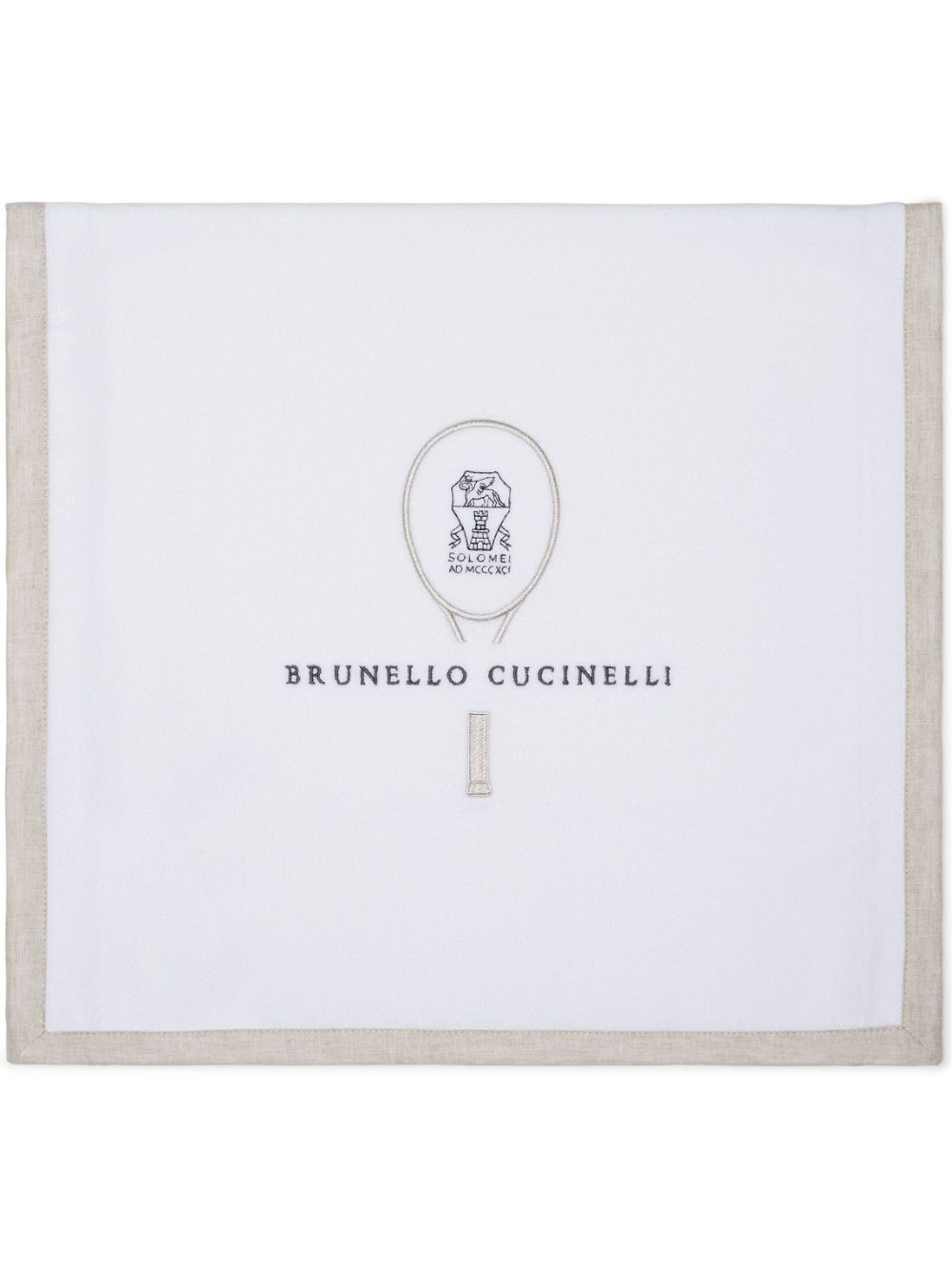 Brunello Cucinelli logo-embroidered cotton towel (85cm x 44cm) - White von Brunello Cucinelli