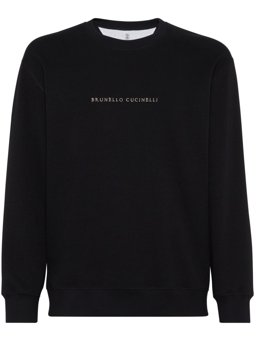 Brunello Cucinelli logo-embroidered sweatshirt - Black von Brunello Cucinelli