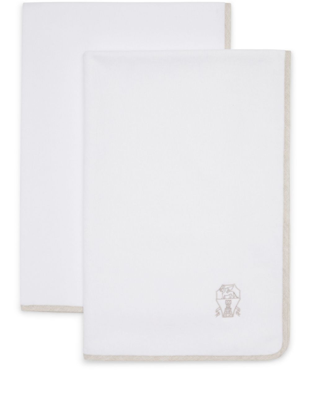 Brunello Cucinelli logo-embroidered towel (set of two) - White von Brunello Cucinelli