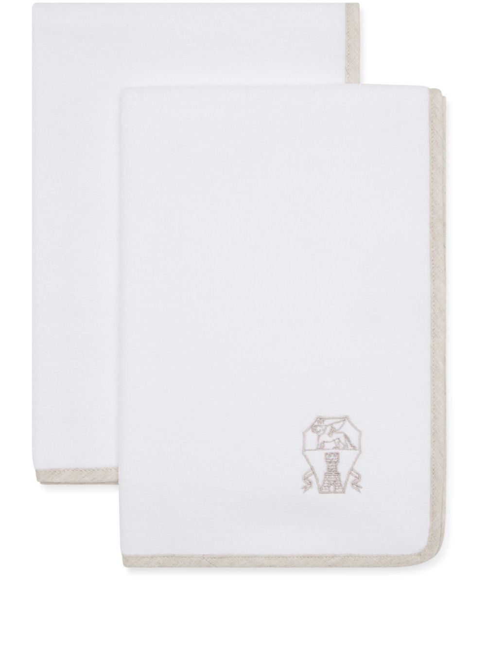 Brunello Cucinelli logo-embroidered towel (set of two) - White von Brunello Cucinelli