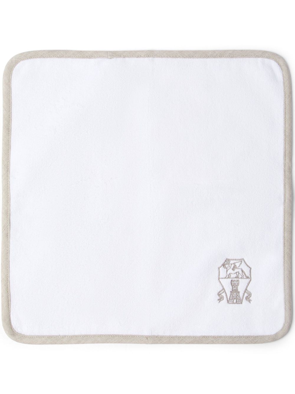 Brunello Cucinelli logo-embroidered towel - White von Brunello Cucinelli