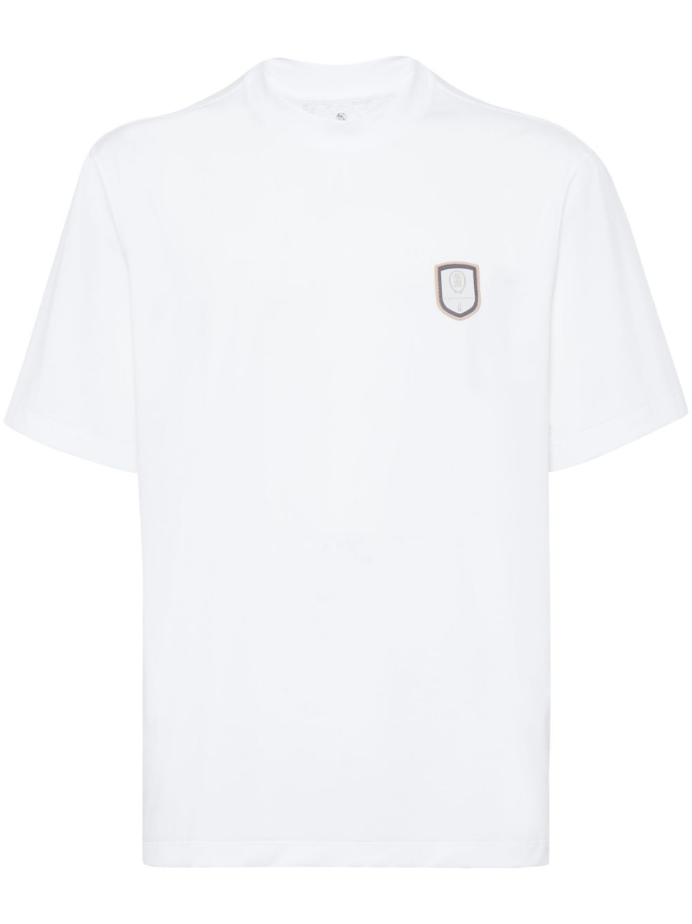 Brunello Cucinelli logo patch T-shirt - White von Brunello Cucinelli