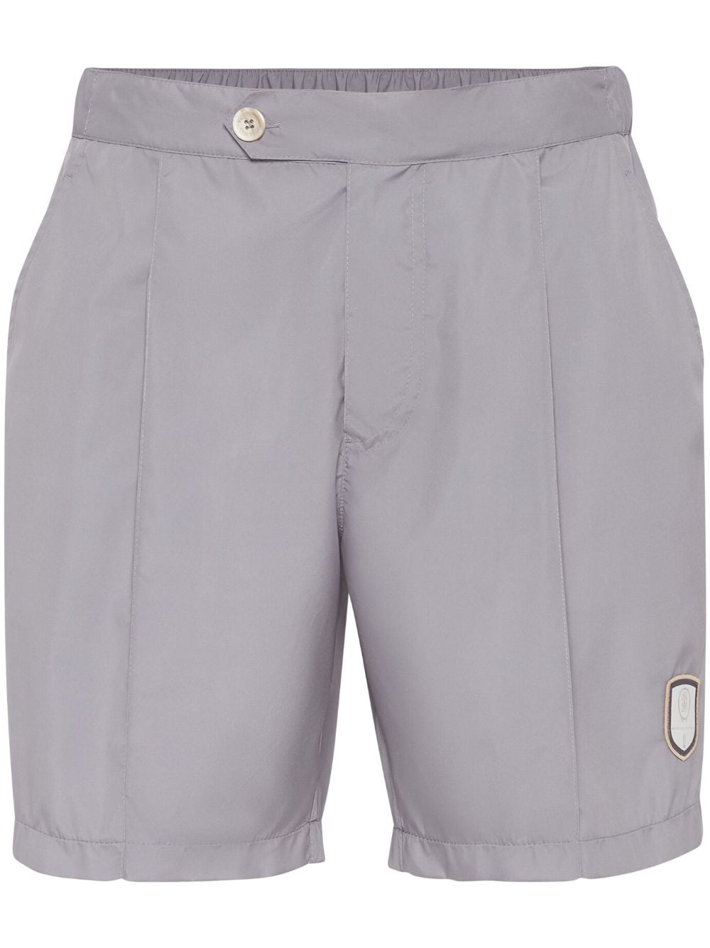 Brunello Cucinelli logo patch bermuda shorts - Grey von Brunello Cucinelli