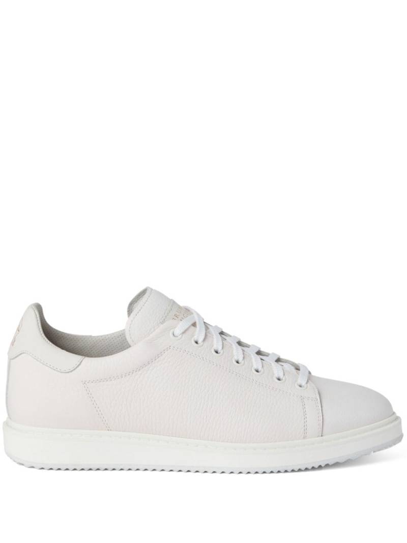 Brunello Cucinelli logo-print leather sneakers - White von Brunello Cucinelli