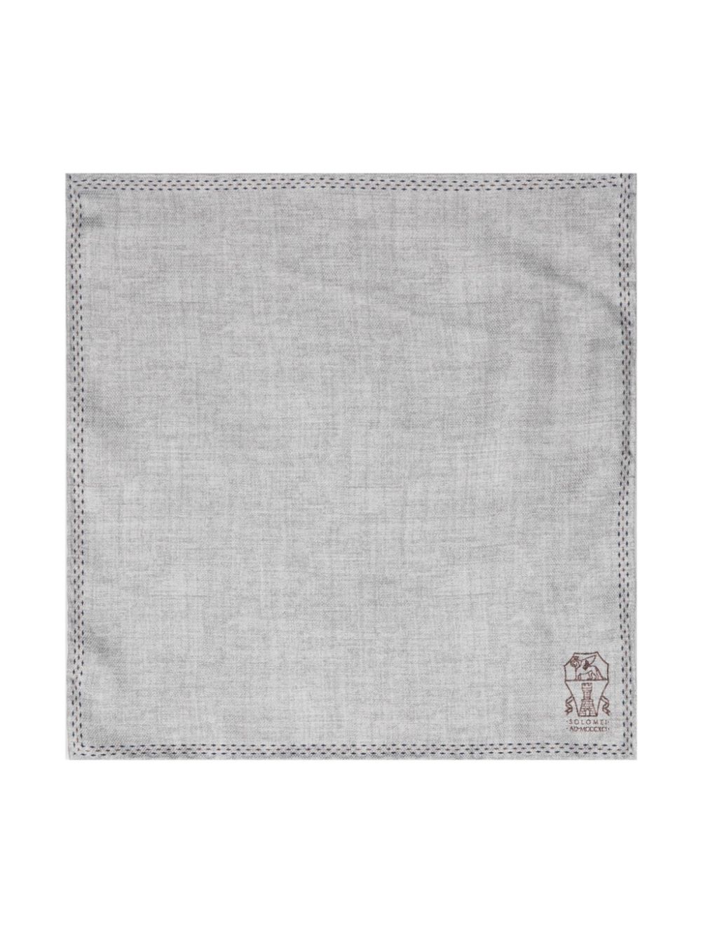 Brunello Cucinelli logo-print pocket scarf - Grey von Brunello Cucinelli