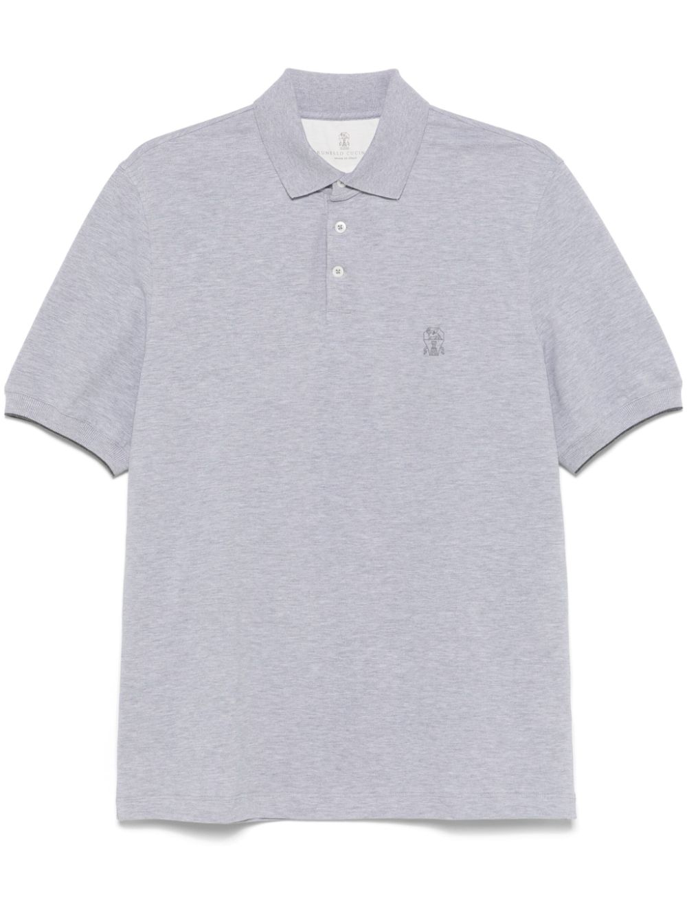 Brunello Cucinelli logo-print polo shirt - Grey von Brunello Cucinelli