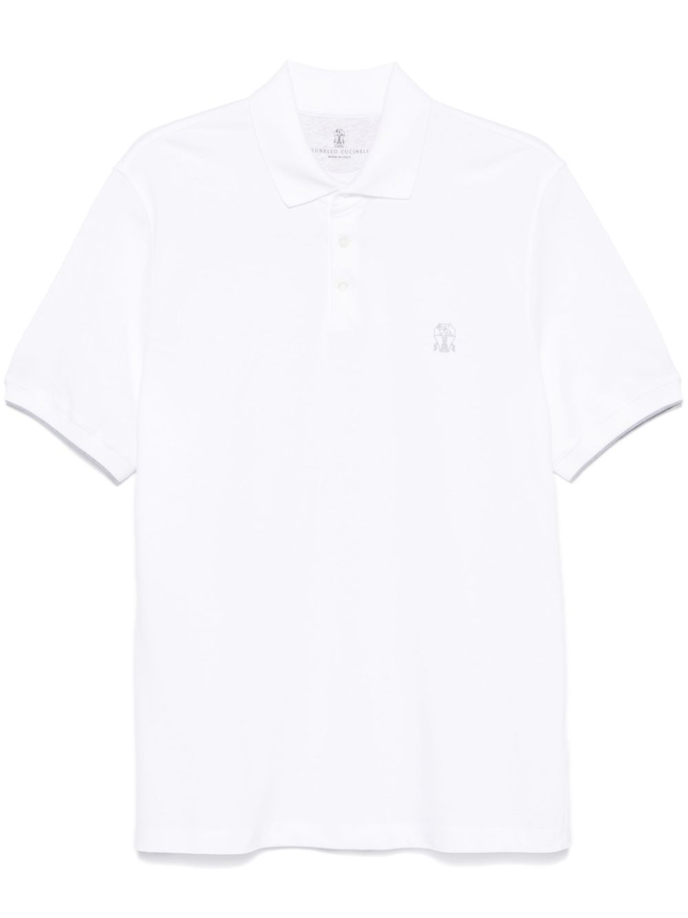 Brunello Cucinelli logo-print polo shirt - White von Brunello Cucinelli