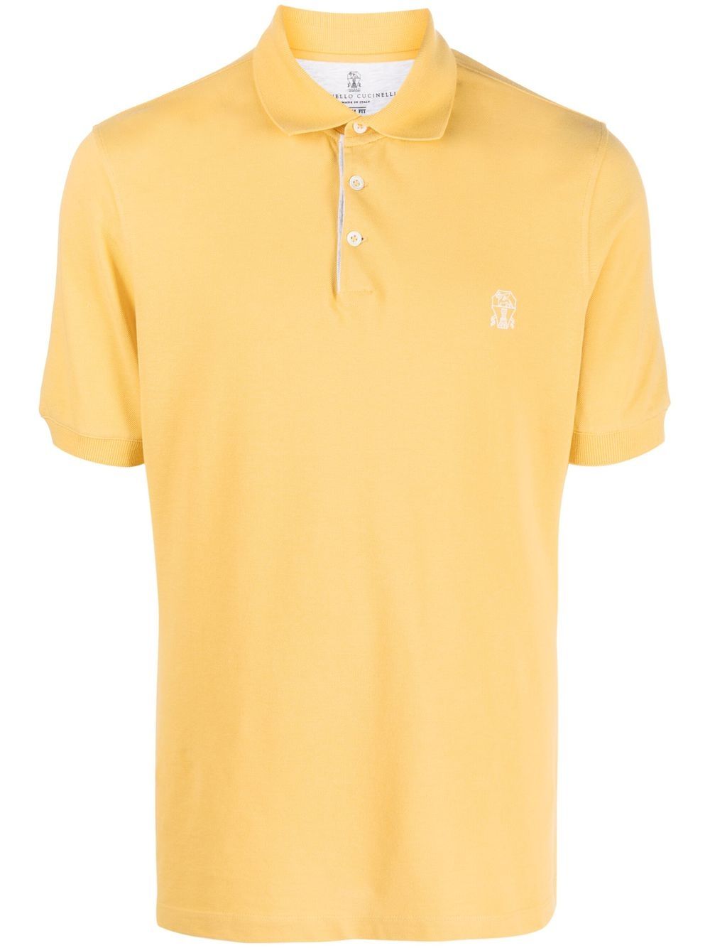 Brunello Cucinelli logo-print polo shirt - Yellow von Brunello Cucinelli