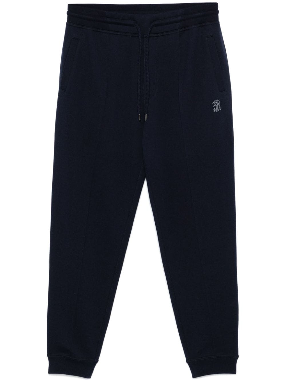 Brunello Cucinelli logo-print track pants - Blue von Brunello Cucinelli